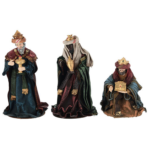 Complete nativity set with fabric, 25 cm 4