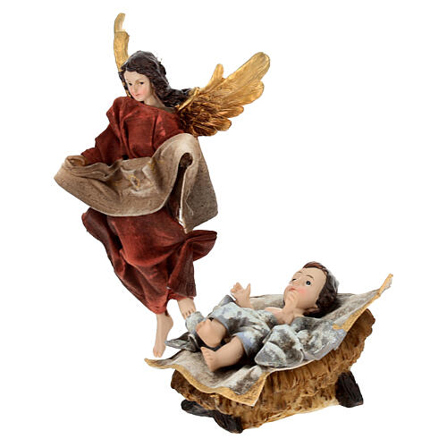 Complete nativity set with fabric, 25 cm 7