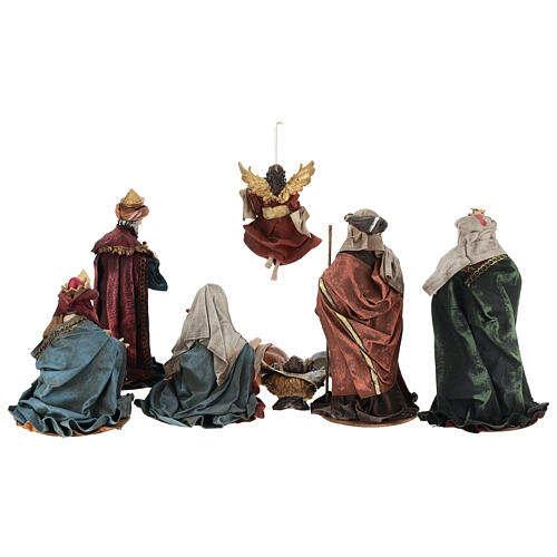 Complete nativity set with fabric, 25 cm 10
