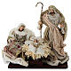 Ensemble Nativité tissu blanc et or 30 cm s1