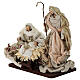 Ensemble Nativité tissu blanc et or 30 cm s2