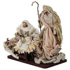 Gruppo Natività stoffa bianca ed oro 30 cm
