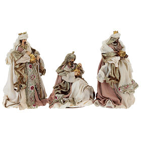 Three Wise Men clothed in decorated fabric, 25 cm