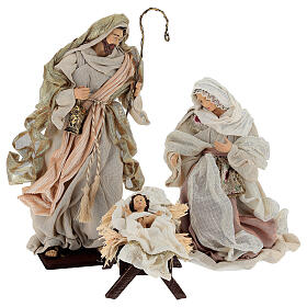Santa Famiglia vestiti stoffa decorata 35 cm