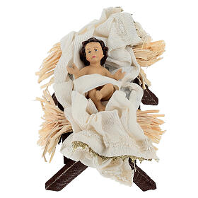 Santa Famiglia vestiti stoffa decorata 35 cm