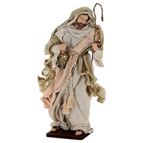 Santa Famiglia vestiti stoffa decorata 35 cm 4
