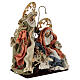 Nativity with golden halos, fabric clothing, 40 cm s3