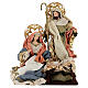 Nativity Holy Family set with Golden Halos and Fabric, 50 cm s1