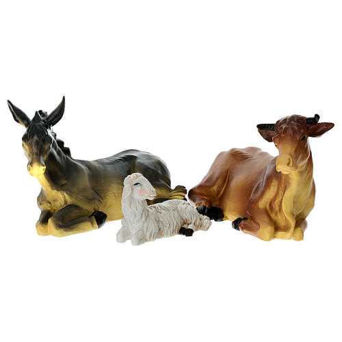 Complete Nativity set, 10 pcs, blue and gold fabric, 35 cm 9