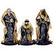 Complete Nativity set, 10 pcs, blue and gold fabric, 35 cm s4