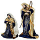 Complete Nativity set, 10 pcs, blue and gold fabric, 35 cm s6