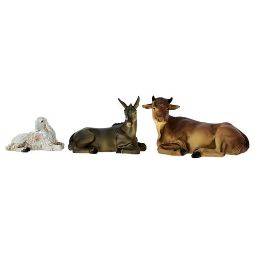 Presepe completo 10 pz stoffa bianca ed oro 15 cm 5