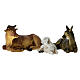 Presepe completo 10 pz stoffa bianca ed oro 15 cm s9