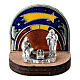 Belén natividad estrella cometa colorida 3x3x2 cm base madera s1