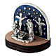 Natività base legno sfondo stellato con angeli 3x3x2 cm s2