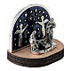 Natività base legno sfondo stellato con angeli 3x3x2 cm s3