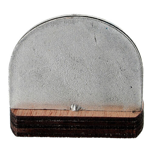 Natividade base de madeira fundo estrelado com anjos 3x3x2 cm 4