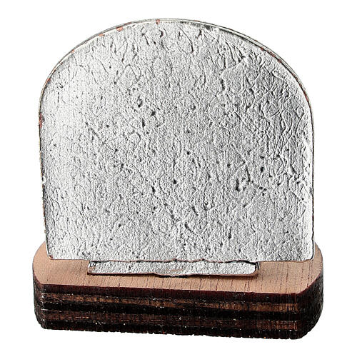 Geburt-Christi aus Metall auf Holzsockel, Wüstenmotiv – 3×3×2 cm 4