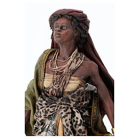Dark-skinned woman with baby in stroller for 30 cm Nativity Scene by Angela Tripi