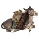 Sitting donkey with straw and wood bundle for 10 cm Angela Tripi's Nativity Scene s1