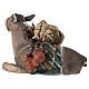 Âne assis avec botte de paille et de bois 10 cm crèche Angela Tripi s3