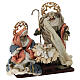 Complete Nativity scene set with colored fabric and wooden base, 30 cm s6