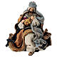 Complete Nativity scene set with colored fabric and wooden base, 30 cm s8