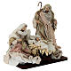 Presepe completo stoffa base legno oro e rosa 30 cm s4