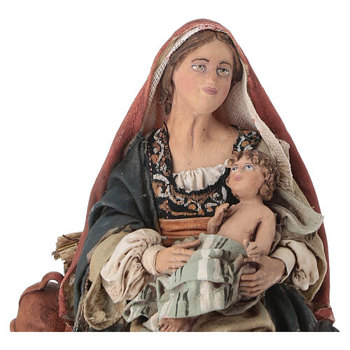 Scena „Ucieczka do Egiptu” - Maria i Jezus na osiołku, szopka 18 cm, Angela Tripi 2