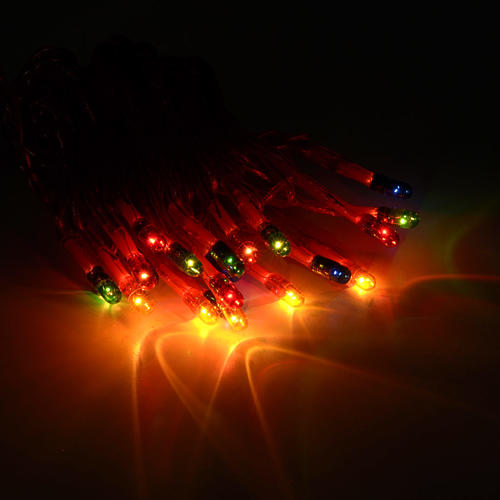 Luz de navidad cable rojo 20 bombillas multicolor 2