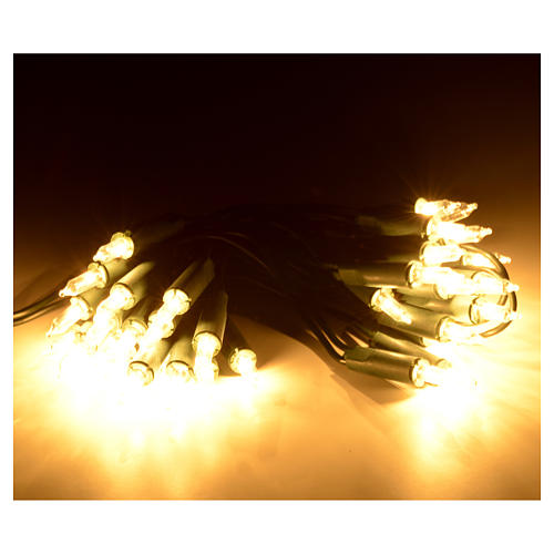 Luz 35 bombillas blancas cable verde 2