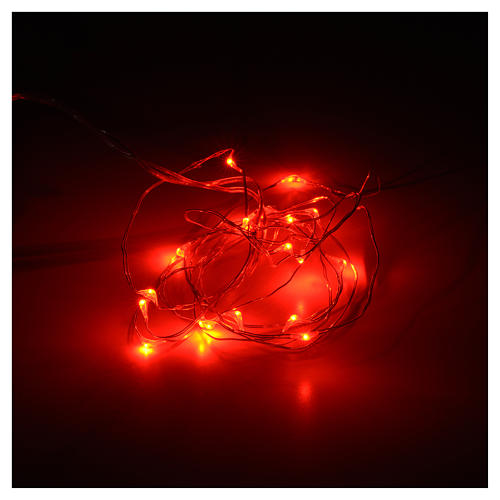 Luzes Natal 20 Leds fio nu vermelho para interior 5