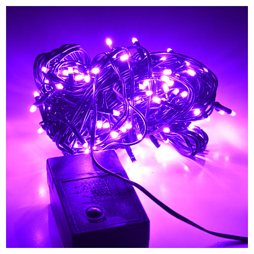 Luces de Navidad, 120 mini LED lila para exterior 2