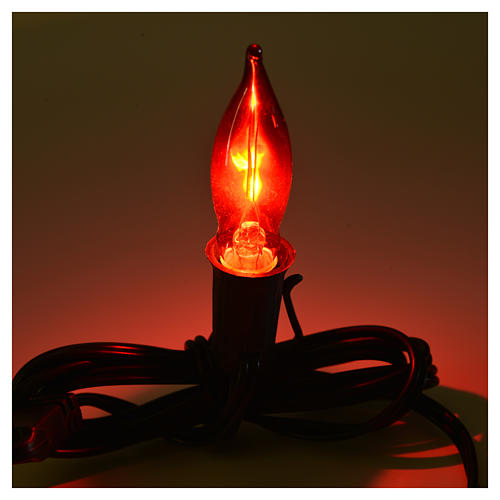 Current red light E14, flame effect, with 1,5m long cable 2