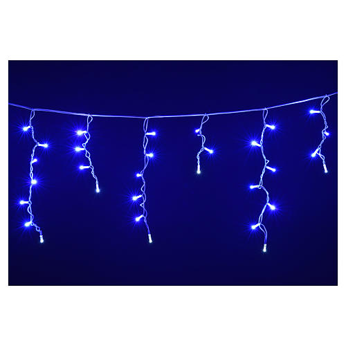 Cortina de luces de Navidad 60 LED azules para exterior 4