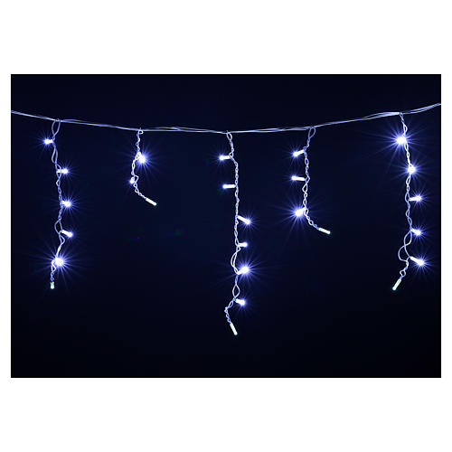 Cortina de luces de Navidad 60 LED blanco hielo para exterior 4