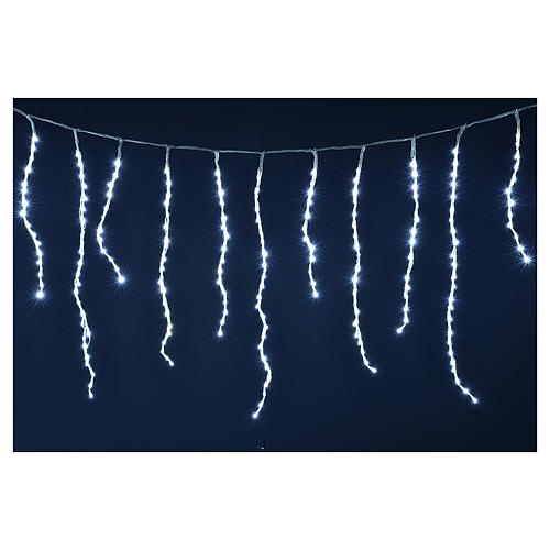 Cortina de luces de Navidad de carámbano 864 LED blanco hielo para exterior 4