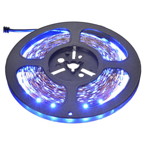 Tiras 5 m luces de Navidad 300 LED azules adhesivas y flexibles para interior 1