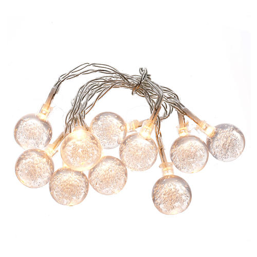 Christmas lights, 10 baubles warm white 1