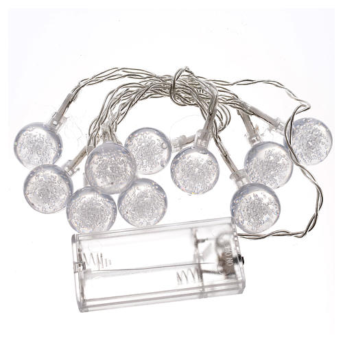 Christmas lights, 10 baubles warm white 3