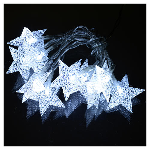 Iluminação de Natal série 10 estrelas Led branco frio 4