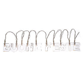 Guirlandes lumineuses de Noël: Décoration lumineuse BUONE FESTE leds blanc chaud Guirlandes lumineuses de Noël: Décoration lumineuse BUONE FESTE leds blanc chaud