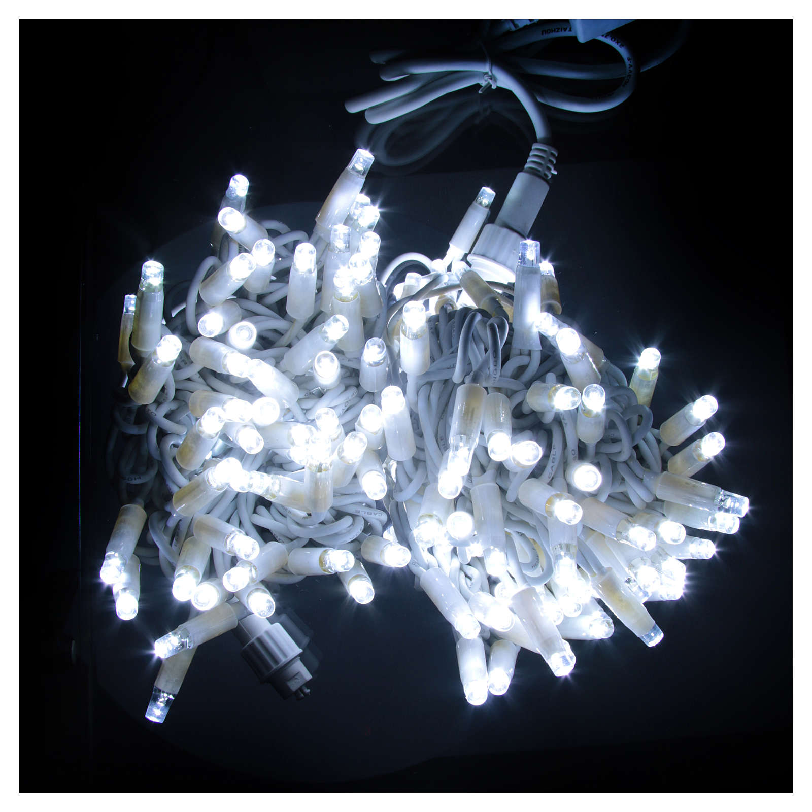 Christmas Lights, 100 ice white LED, programmable for outdoor use online sales on HOLYART.co.uk