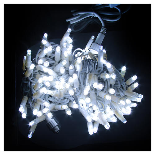 Cadena de luces de Navidad 100 LED blanco hielo para exterior 2