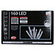 Cadena de luces de Navidad 160 LED blanco cálido programables con batería para exterior s4
