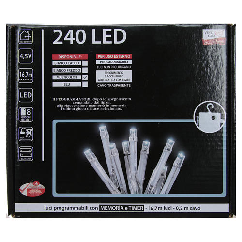 Christmas Lights, 240 multicoloured LED, programmable for outdoors, battery powered 4