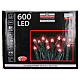 Cadena de luces de Navidad 600 LED rojas programables para exterior s4
