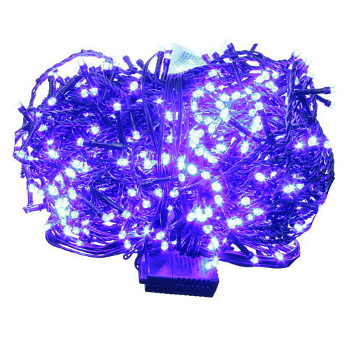 Éclairage Noël chaîne 600 LEDS bleu EXTÉRIEUR programmable 1