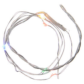 LED Christmas lights, 5 drop shaped, multicoloured and battery powered