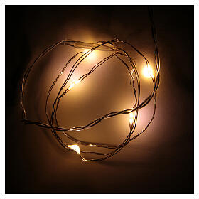 LED Christmas lights, 5 drop shaped, warm white and battery powered